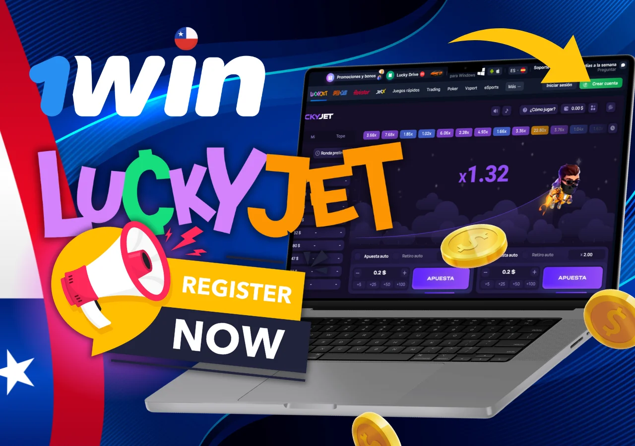 Para jugar a Lucky Jet, regístrate, recarga saldo y apuesta en el juego.