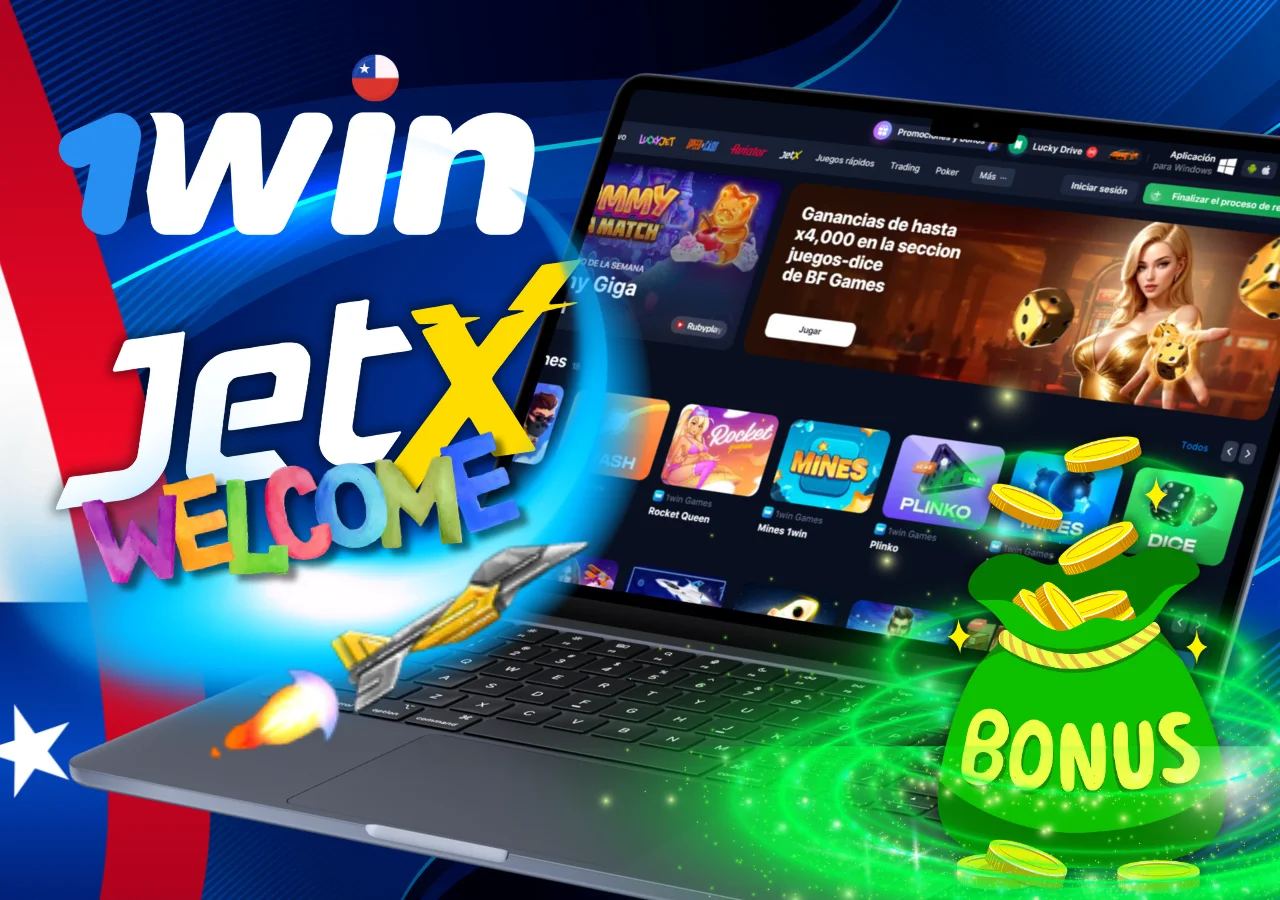 Registrate, realiza un deposito y recibe el bono de bienvenida para jugar a JetX.