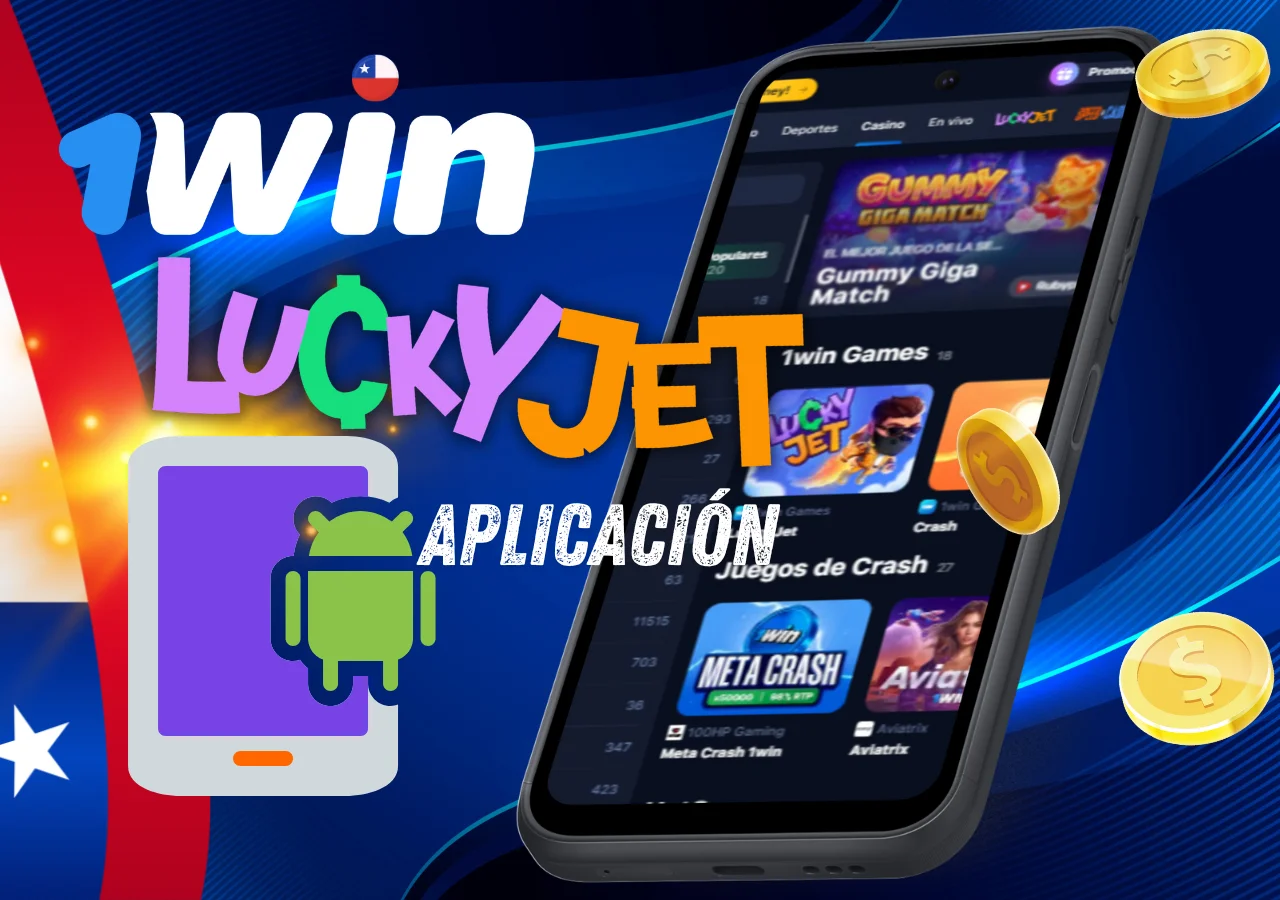 Juega a Lucky Jet desde la aplicacion movil, deposita y apuesta.